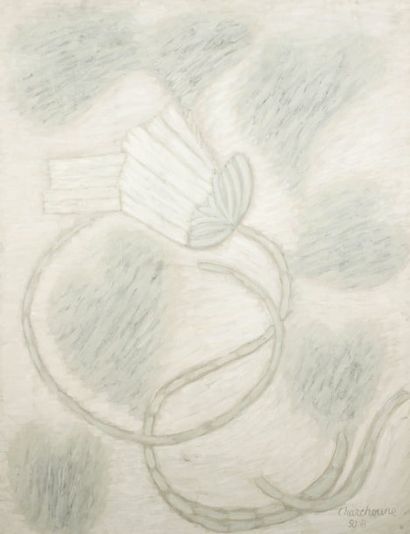 Serge CHARCHOUNE [russe] (1888-1975) Fleur mystique, 1950. Huile sur toile. Signée...