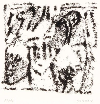 Henri MICHAUX (1899-1984) Sans titre. 1974. Lithographie. 150 x 148. Mason-Cherix...