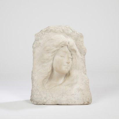 null LEBRUN (XIXe-XXe)
Jeune femme pensive
Sculpture. Épreuve en marbre blanc. Circa...