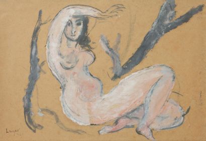 null Celso LAGAR (1891-1966)
Femme nue allongée, 1920
Gouache.
Signée et datée en...