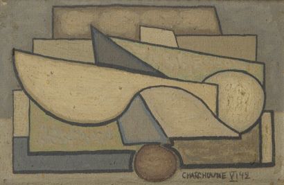 null Serge CHARCHOUNE (1888-1975)
Composition, 1942
Huile sur toile contrecollée...