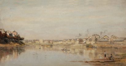 null Stanislas LÉPINE (1835-1892)
La Seine à l’île Saint-Denis
Huile sur toile.
Signée...
