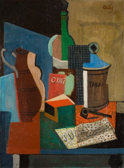 null Manuel ORTIZ DE ZARATE (1886-1946)
Nature morte au pot à tabac, 1916
Huile sur...