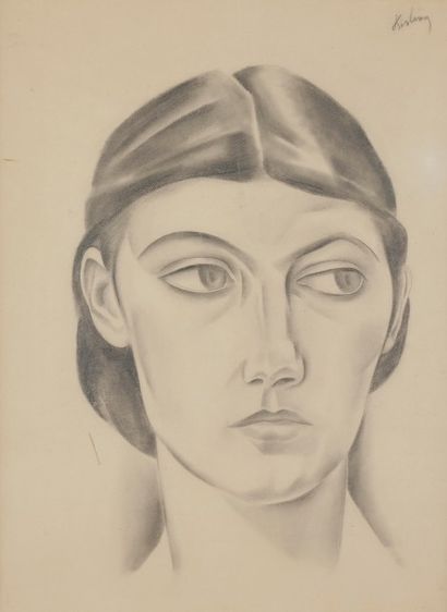 null Moïse KISLING (1891-1953)
Portrait, 1925
Dessin à la mine de plomb et estompe.
Signé...