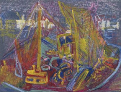 null Farid AOUAD [libanais] (1924-1982)
Pêcheur déchargeant leur bateau
Pastel.
Non...