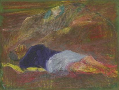 null Farid AOUAD [libanais] (1924-1982)
Femme endormie dans un paysage
Pastel sur...