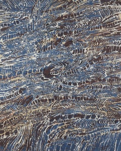 null Victor LAKS (1924-2011)
Réseau bleu, 1981
Acrylique sur toile.
Signée et datée...