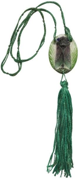 null GABRIEL ARGY ROUSSEAU (1885-1953). Collier en cordelette de soie orné d’un pendentif...