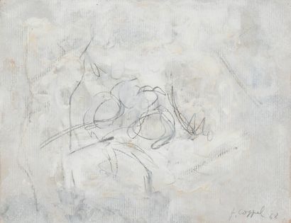 null Jeanne COPPEL (1896-1971)
Composition, 1968
Gouache et crayon sur papier kraft.
Signée...