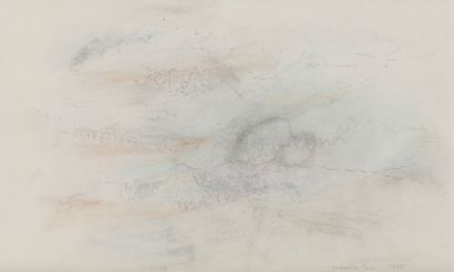 null Marcelle CAHN (1895-1981)
Composition, 1962
Dessin aux crayons de couleurs.
Signé...