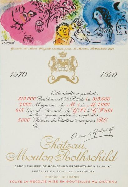  [ŒNOLOGIE] Mouton-Rothschild. Exceptionnelle collection de 64 étiquettes de vins...