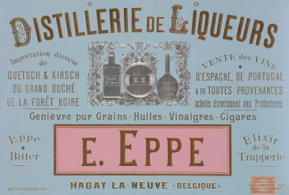 null [IMPRIMERIE] 2 cartons publicitaires :
- Distillerie de liqueur, E. EPPE
30...