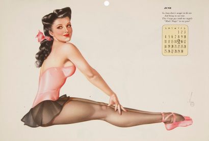 null [PIN UP] Alberto VARGAS (1896-1982), Esquire Vargas calendar, 1944 et 1945.
Deux...