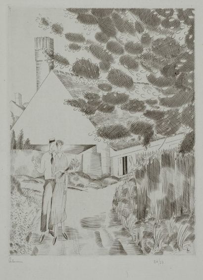 Jean-Emile LABOUREUR (1877-1943) Le Chemin de la forêt. 1926. Burin. 148 x 200. L....
