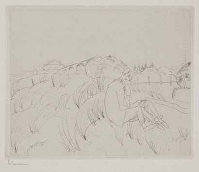 Jean-Emile LABOUREUR (1877-1943) Dans les dunes. 1927. Eau-forte et roulette. 116...