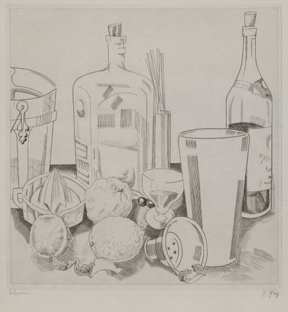 Jean-Emile LABOUREUR (1877-1943) Cocktails. 1931. Burin. 190 x 197. L. 438. Réunion...