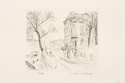 null André DUNOYER DE SEGONZAC 
 L’Hôtel Lambert (grande pl.). 1935. Eau-forte. 244...