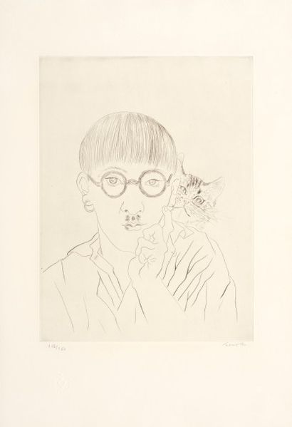 RÉSULTAT NON COMMUNIQUÉ Léonard-Tsuguharu FOUJITA
Autoportrait, le chat sur l’épaule....