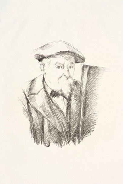 null Paul CÉZANNE 
 Portrait de Cézanne par lui-même. 1898. Lithographie. 325 x 280....