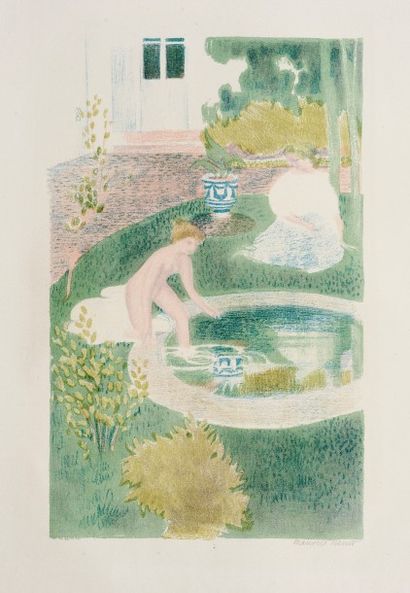 null Maurice DENIS 
 Le Reflet dans la fontaine. 1897. Lithographie. Chaque env....
