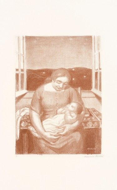 null Maurice DENIS 
 Maternité à la fenêtre ouverte. 1900. Lithographie. 278 x 202....
