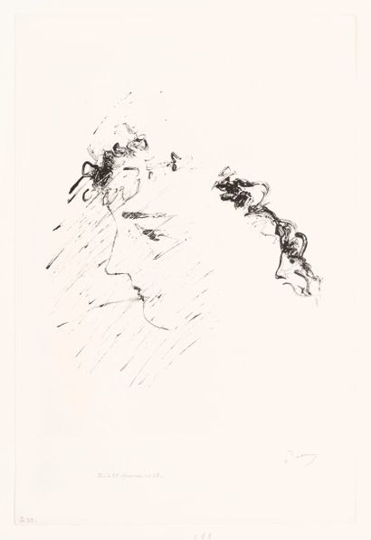 null André DERAIN 
 Profil. Vers 1927. Lithographie au pinceau. 330 x 315. Adhémar...