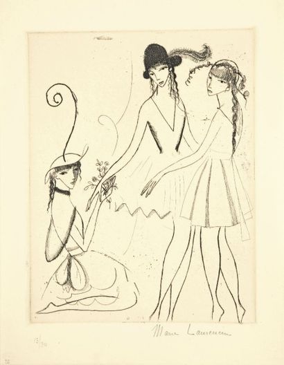 Marie LAURENCIN (1883-1956) Iphigénie, ou Les Trois danseuses. 1913-1914. Eau-forte....