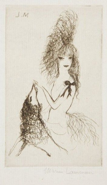 Marie LAURENCIN (1883-1956) La Perruque. 1920. Eau-forte. 65 x 110. Marchesseau 31....