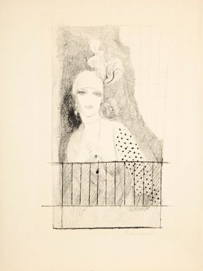 Marie LAURENCIN (1883-1956) Portrait de la Baronne Gourgaud. 1923. Lithographie....