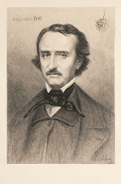 Henri Lefort (1852-1937) Edgar Allan Poe. 1894. Eau-forte et pointe sèche. 238 x 348....