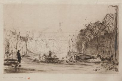 AUGUSTE LEPERE (1849-1918) Haarlem. 1901 ; Quai des Grands-Augustins ; Le Pont-Neuf....