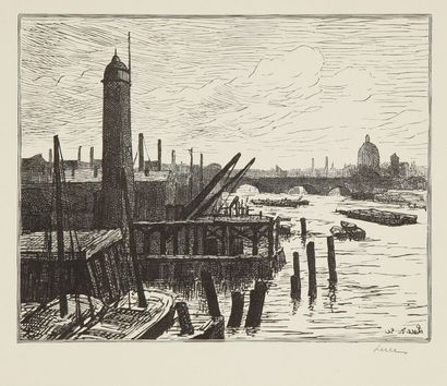 Maximilien Luce (1858-1941) Londres : La Tamise à Westminster ; Les Docks et Saint-Paul’s....