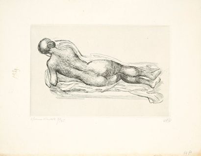 Aristide MAILLOL (1861-1944) Femme étendue à la draperie (grande planche). 1926....