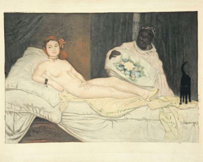 Édouard Manet (1832-1883) (d’après) Olympia. 1908. Gravé à l’aquatinte par G. Bergès....