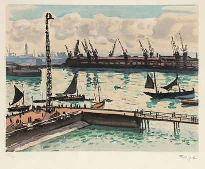 Albert Marquet (1875-1947) (d’après) Port de Commerce. Lithographie. 410 x 322. Impression...