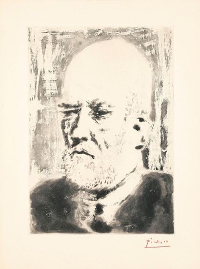 Pablo Picasso (1881-1973) Portrait de Vollard II. (Suite Vollard, pl. 97). 1937....