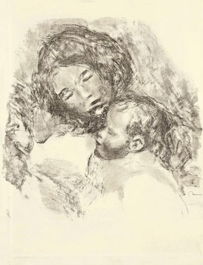 Pierre-Auguste RENOIR (1841-1919) Maternité (grande pl.). Vers 1912. Lithographie....