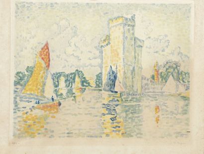 Paul Signac (1863-1935) (d’après) Le Port de la Rochelle. 1925-1926. Gravé par Villon....