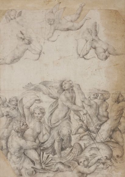 null École italienne du XVIIe siècle
Le triomphe de Galatée, d’après Raphael
Crayon...