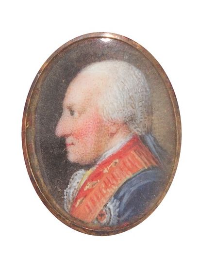 null Miniature sur ivoire, XVIIIe siècle, représentant le Prince Charles Guillaume...