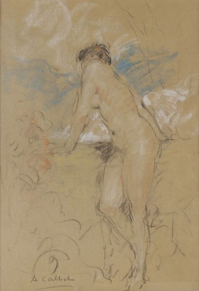null Antoine CALBET (1860-1944)
Baigneuse
Dessin au crayon noir et rehauts de gouache.
Signé...
