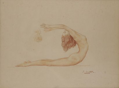  Paul SIEFFERT (1874-1957) Danseuse Dessin à la sanguine. Signé en bas à droite....