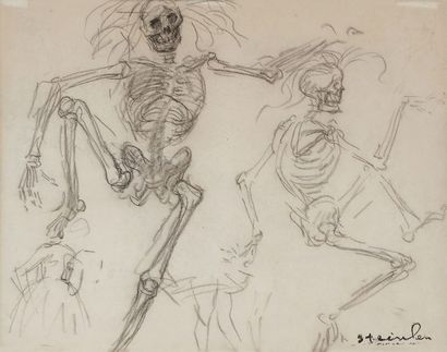 null Théophile Alexandre STEINLEN (1859-1923)
La Danse macabre
Dessin au fusain et...