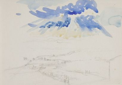 null Henri Edmond CROSS (1856-1910)
Paysage au grand ciel
Dessin à la mine de plomb...