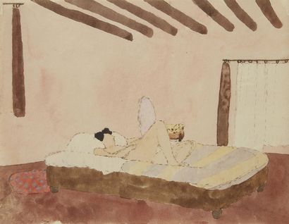 null Jean DARQUET (1918-2012)
Femme endormi
5 aquarelles.
21 x 27 cm chaque.