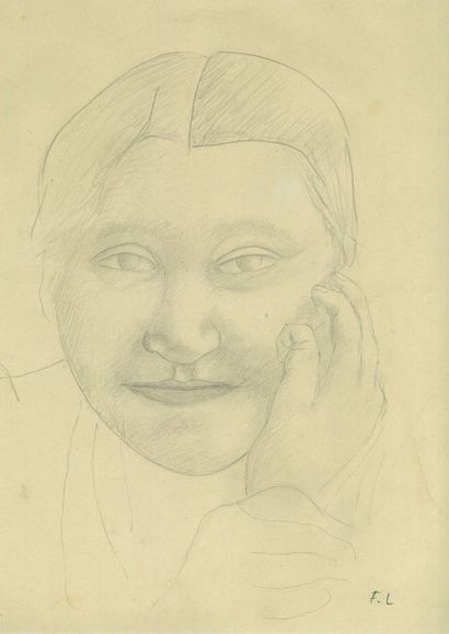null Fernand LÉGER (1881-1955)
Portrait de Nadia Léger, vers 1950
Dessin à la mine...