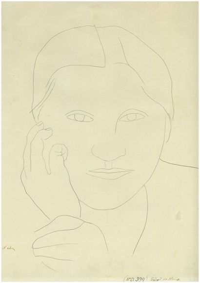 null Fernand LÉGER (1881-1955)
Portrait de Nadia Léger, vers 1950
Dessin à la mine...