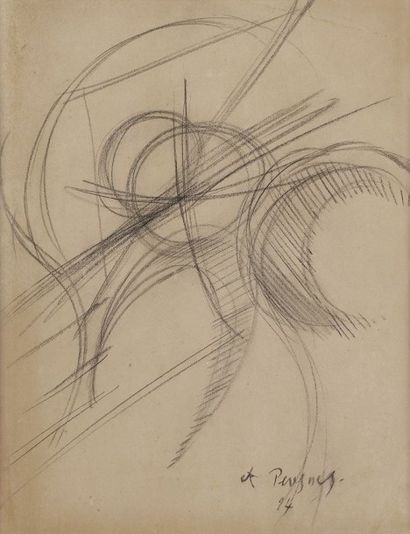 null Anton PEVSNER (1886-1962)
Composition, 1924
Dessin au fusain.
Signé et daté...
