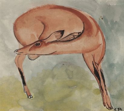 null Camille ROCHE (1894-1948)
Le Singe - Le Chacal - Le Tigre - La Gazelle (2) -...