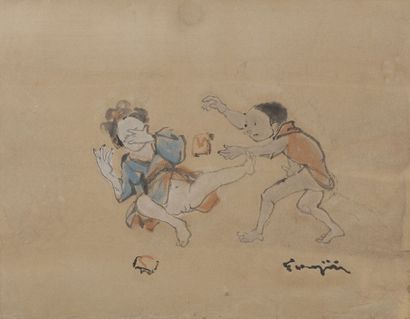 null Léonard Tsuguharu FOUJITA (1886-1968)
Agression
Dessin au lavis d'encre et à...